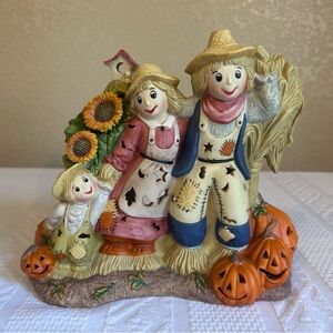 NWB‎ Vintage PartyLite Halloween Scarecrow TeaLight Holder Statue Figurine